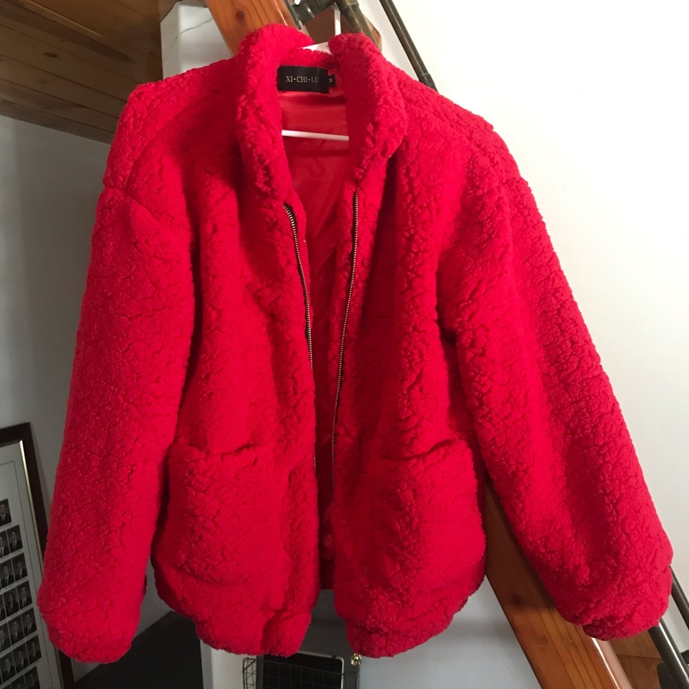 RED TEDDY COAT